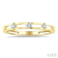 1/10 Ctw Open Window Frames Round Cut Diamond Stackable Fashion Band in 10K Yellow Gold