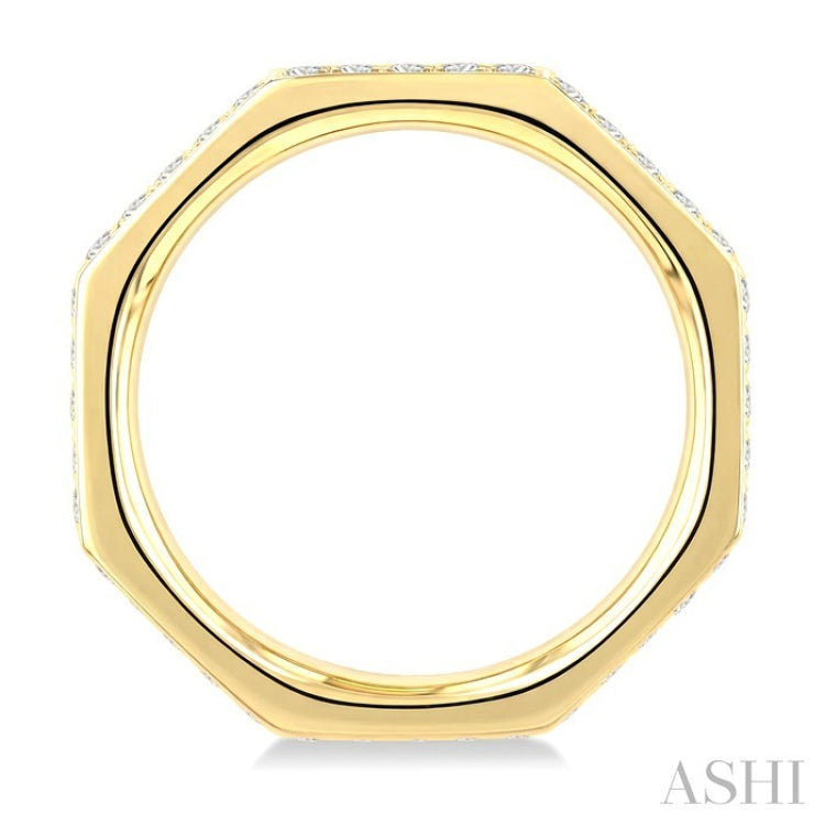 1/2 Ctw Eternity Round Cut Diamond Geometric Wedding Band in 14K Yellow Gold