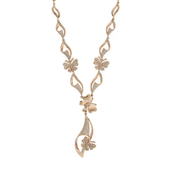 0.75ct 14k Rose Gold Diamond Butterfly Necklace