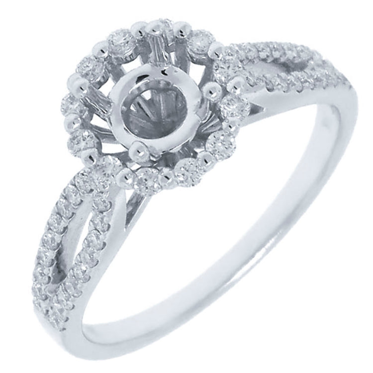 0.36ct 14k White Gold Diamond Semi-mount Ring