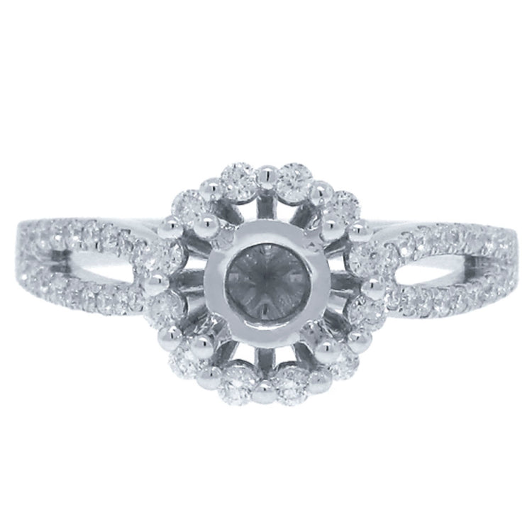 0.36ct 14k White Gold Diamond Semi-mount Ring