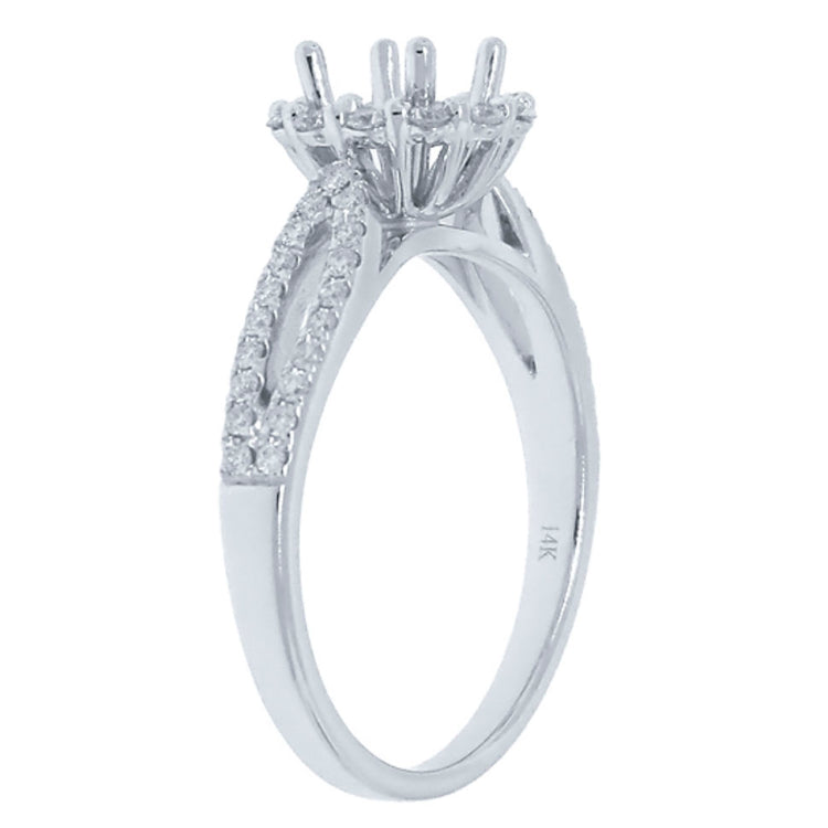 0.36ct 14k White Gold Diamond Semi-mount Ring