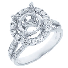 0.68ct 18k White Gold Diamond Semi-mount Ring