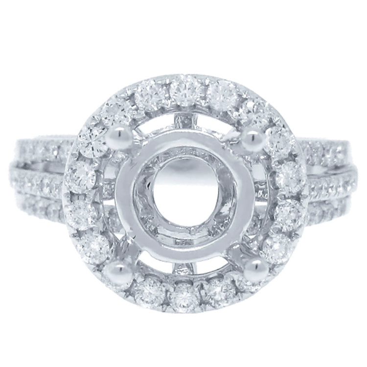 0.68ct 18k White Gold Diamond Semi-mount Ring