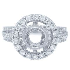 0.68ct 18k White Gold Diamond Semi-mount Ring