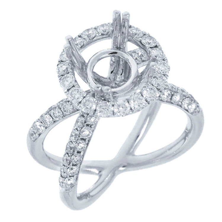 1.11ct 18k White Gold Diamond Semi-mount Ring