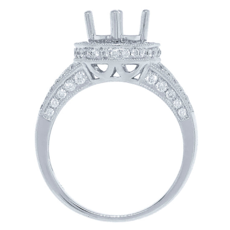 0.76ct 14k White Gold Diamond Semi-mount Ring