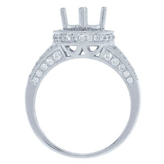 0.76ct 14k White Gold Diamond Semi-mount Ring