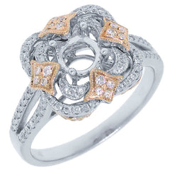 0.33ct 14k Two-tone Rose Gold Diamond Semi-mount Engagement Ring