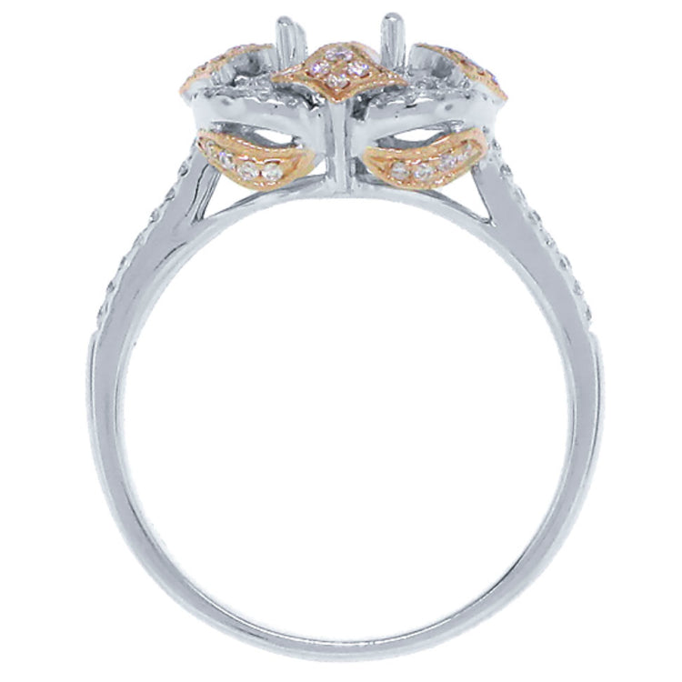 0.33ct 14k Two-tone Rose Gold Diamond Semi-mount Engagement Ring