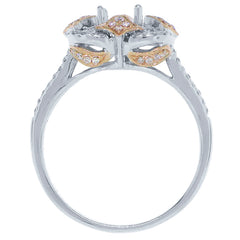 0.33ct 14k Two-tone Rose Gold Diamond Semi-mount Engagement Ring