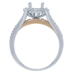 0.94ct 14k Two-tone Rose Gold Diamond Semi-mount Ring