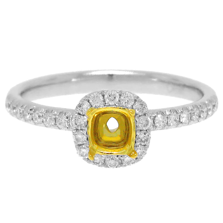 0.30ct 14k Two-tone Gold Diamond Semi-mount Ring