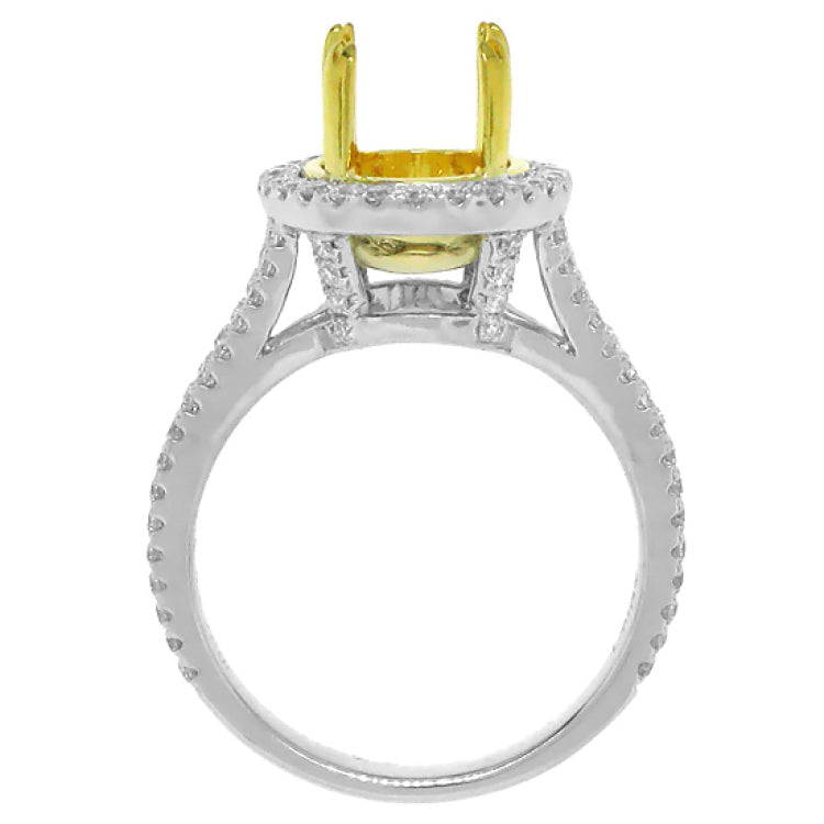 0.75ct 18k Two-tone Gold Diamond Semi-mount Ring