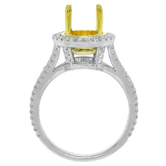 0.75ct 18k Two-tone Gold Diamond Semi-mount Ring