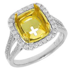 0.52ct 18k Two-tone Gold Diamond Semi-mount Ring