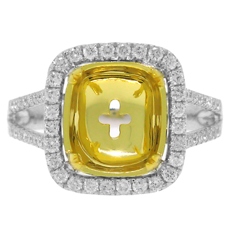 0.52ct 18k Two-tone Gold Diamond Semi-mount Ring