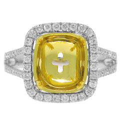 0.52ct 18k Two-tone Gold Diamond Semi-mount Ring