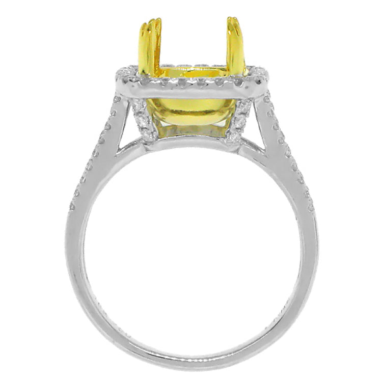0.52ct 18k Two-tone Gold Diamond Semi-mount Ring