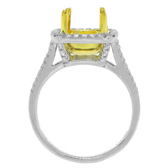 0.52ct 18k Two-tone Gold Diamond Semi-mount Ring