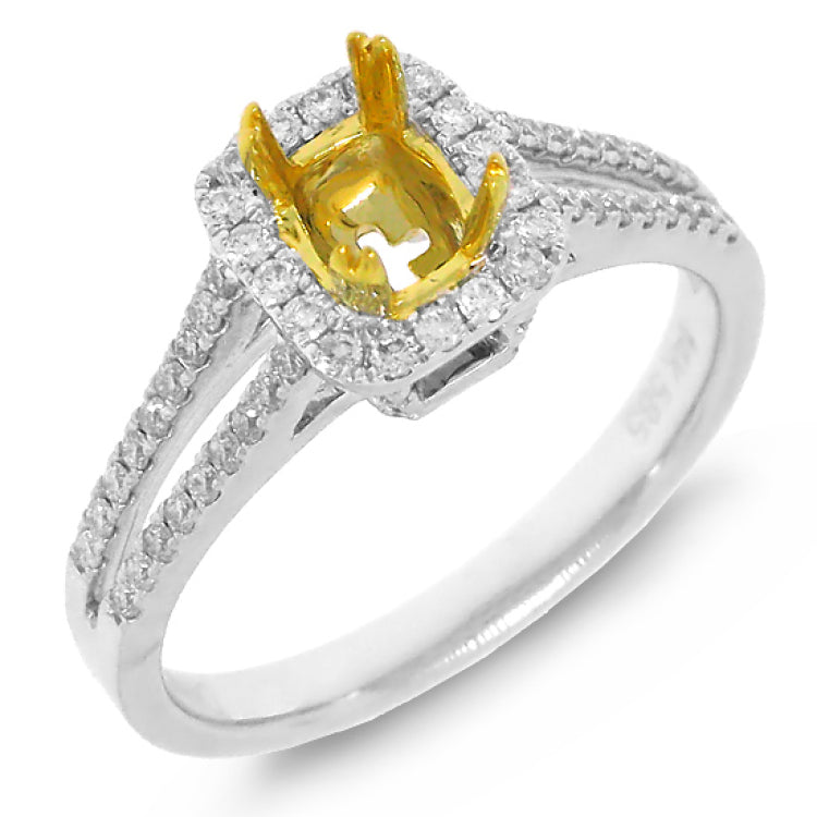 0.38ct 14k Two-tone Gold Diamond Semi-mount Ring