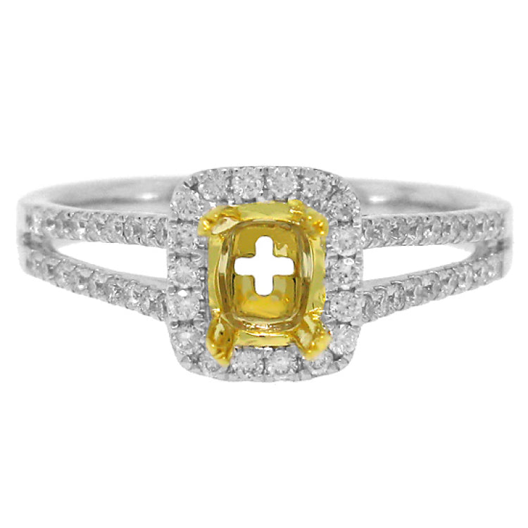 0.38ct 14k Two-tone Gold Diamond Semi-mount Ring