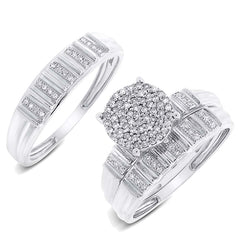 0.31ct 14k White Gold Diamond Trio Set Pave