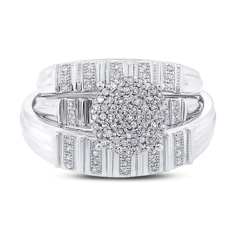 0.31ct 14k White Gold Diamond Trio Set Pave