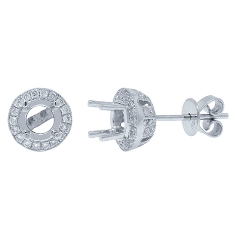 0.37ct 14k White Gold Diamond Semi-mount Earring