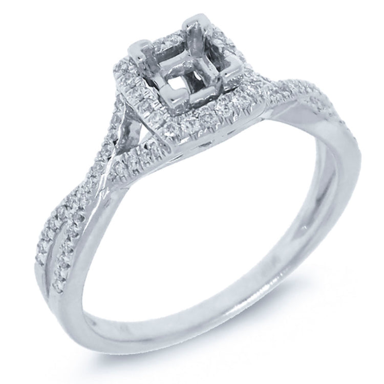 0.18ct 14k White Gold Diamond Semi-mount Ring