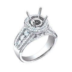 1.50ct 14k White Gold Diamond Semi-mount Ring
