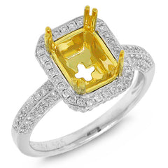 0.62ct 14k Two-tone Gold Diamond Semi-mount Ring