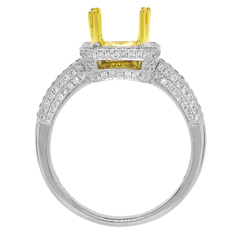 0.62ct 14k Two-tone Gold Diamond Semi-mount Ring