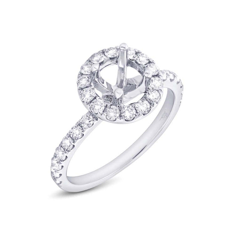 0.71ct 14k White Gold Diamond Semi-mount Ring