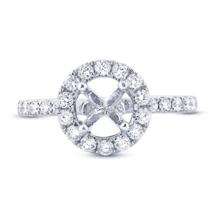 0.71ct 14k White Gold Diamond Semi-mount Ring