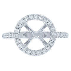 0.38ct 18k White Gold Diamond Semi-mount Ring for 2.00ct Center
