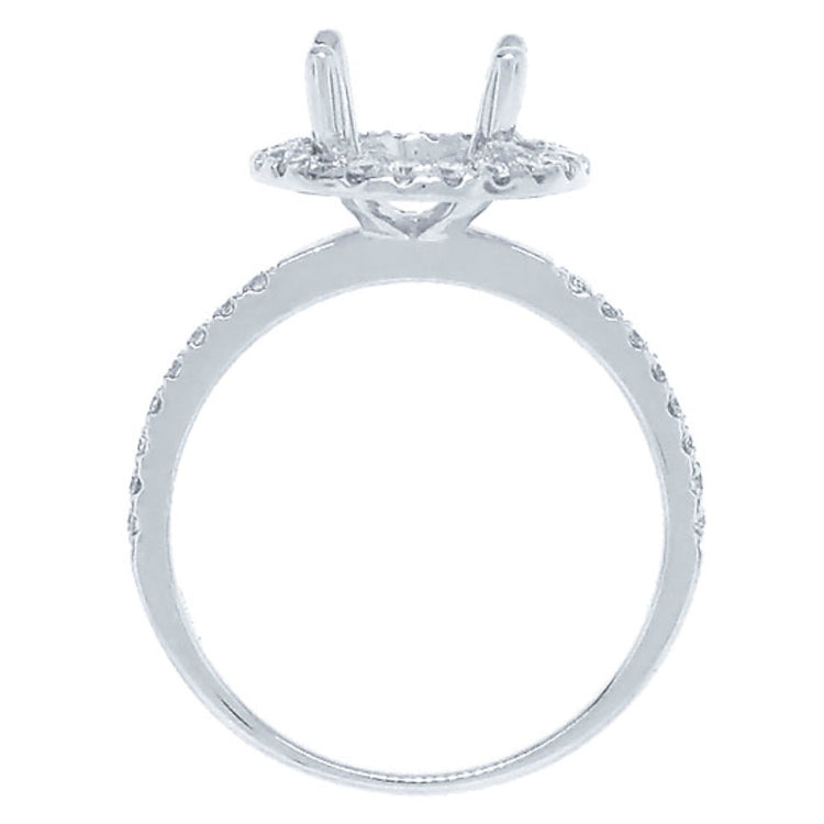 0.38ct 18k White Gold Diamond Semi-mount Ring for 2.00ct Center