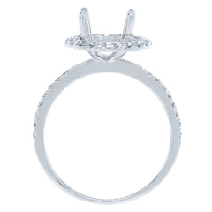 0.38ct 18k White Gold Diamond Semi-mount Ring for 2.00ct Center