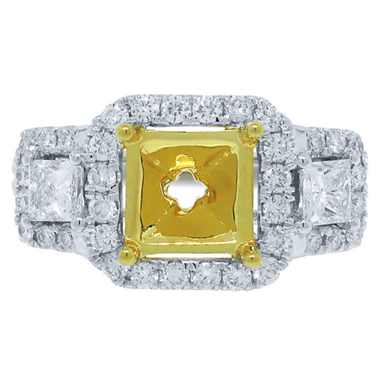 1.03ct 14k Two-tone Gold Diamond Semi-mount Ring