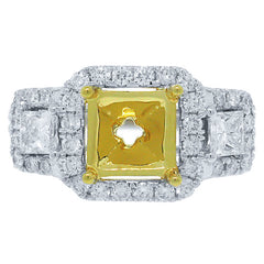 1.03ct 14k Two-tone Gold Diamond Semi-mount Ring