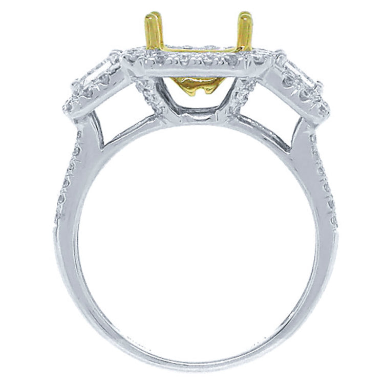 1.03ct 14k Two-tone Gold Diamond Semi-mount Ring