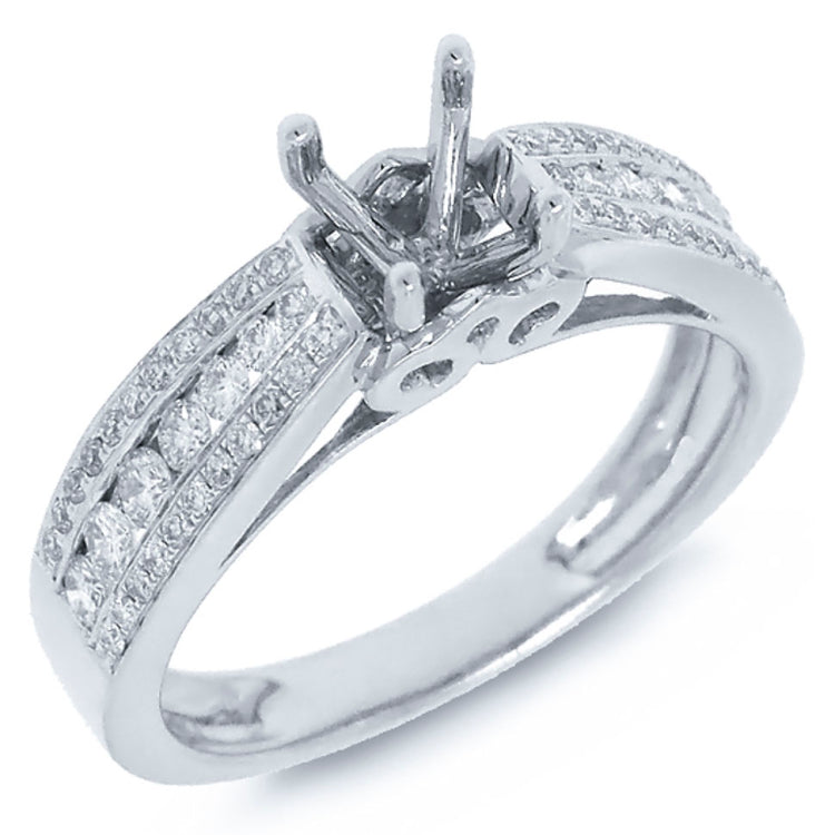 0.44ct 14k White Gold Diamond Semi-mount Ring