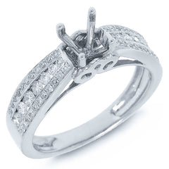 0.44ct 14k White Gold Diamond Semi-mount Ring