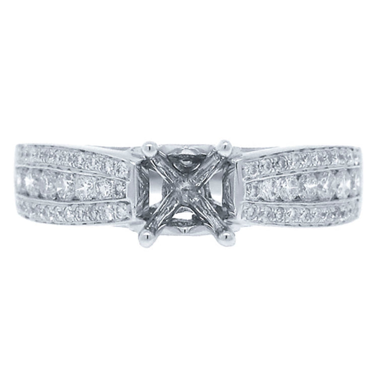 0.44ct 14k White Gold Diamond Semi-mount Ring