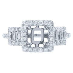 0.58ct 14k White Gold Diamond Semi-mount Ring
