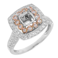 0.60ct 14k Two-tone Rose Gold Diamond Semi-mount Ring