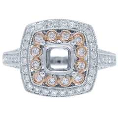 0.60ct 14k Two-tone Rose Gold Diamond Semi-mount Ring