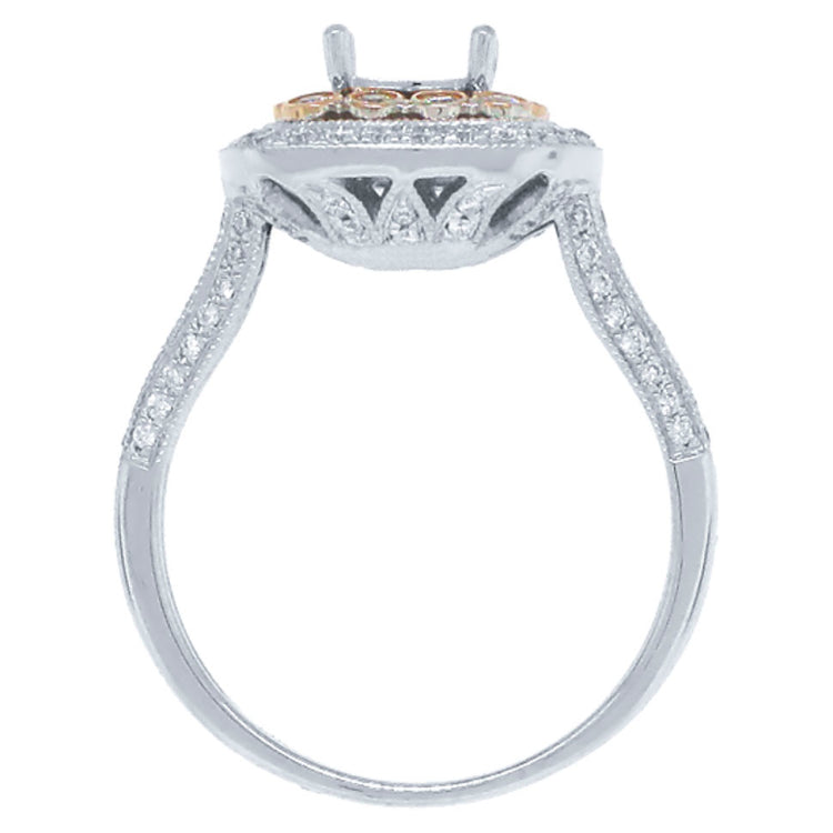 0.60ct 14k Two-tone Rose Gold Diamond Semi-mount Ring