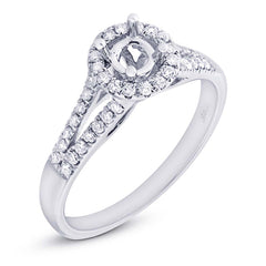 0.29ct 14k White Gold Diamond Semi-mount Ring