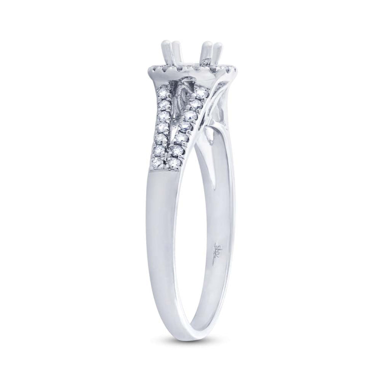 0.29ct 14k White Gold Diamond Semi-mount Ring
